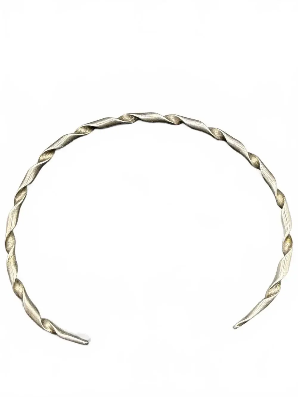 Set of 2 Stacker Sterling Silver 925 Cuff Bracelets - Rope Twist Design